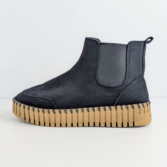 Ilse Jacobsen Tulip 6370 Plateau Ankle Boots EU 37 Black Chelsea Platform - Picture 9 of 16